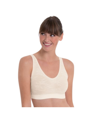 Biustonosz bez fiszbin, top z usztywnioną miseczką do protezy piersi dla Amazonek Anita Essential Lace 4700X 612 krystaliczny