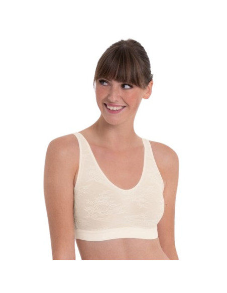 Biustonosz bez fiszbin, top z usztywnioną miseczką do protezy piersi dla Amazonek Anita Essential Lace 4700X 612 krystaliczny
