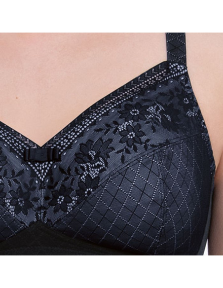 Biustonosz pooperacyjny bez fiszbin do protezy piersi dla Amazonek Anita Rosemary 4785X 001 black