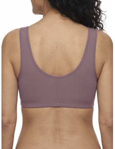 Biustonosz pooperacyjny miękki bez fiszbin Amoena Frances SB FC Dark Mauve 2